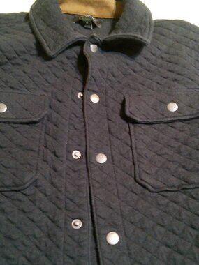 BANANA REPUBLIC QUILTED BLACK SHACKET SIZE M GOOD CONDITION